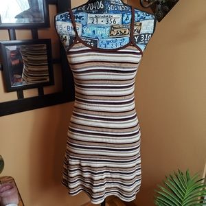 Y2K NEUTRAL COLOR STRIPED SUPER SOFT DRESS!